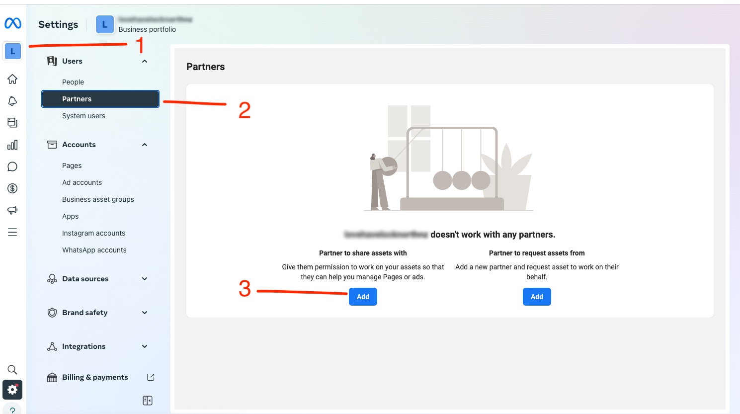 How to give an agency access to your Meta Business Suite - Step 1