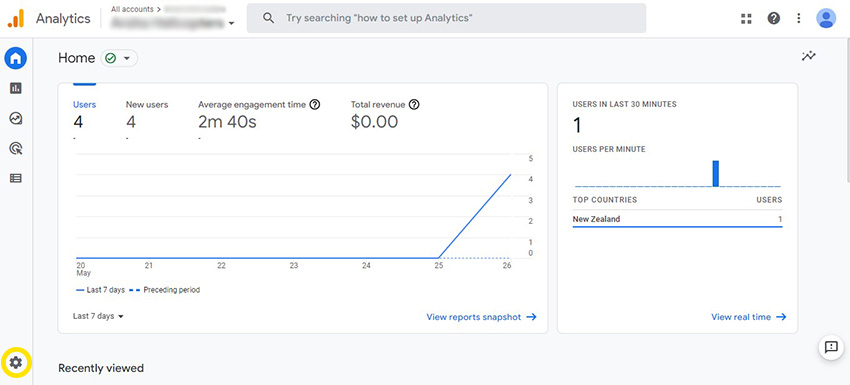 how to add a new user to Google Analytics - Step 1