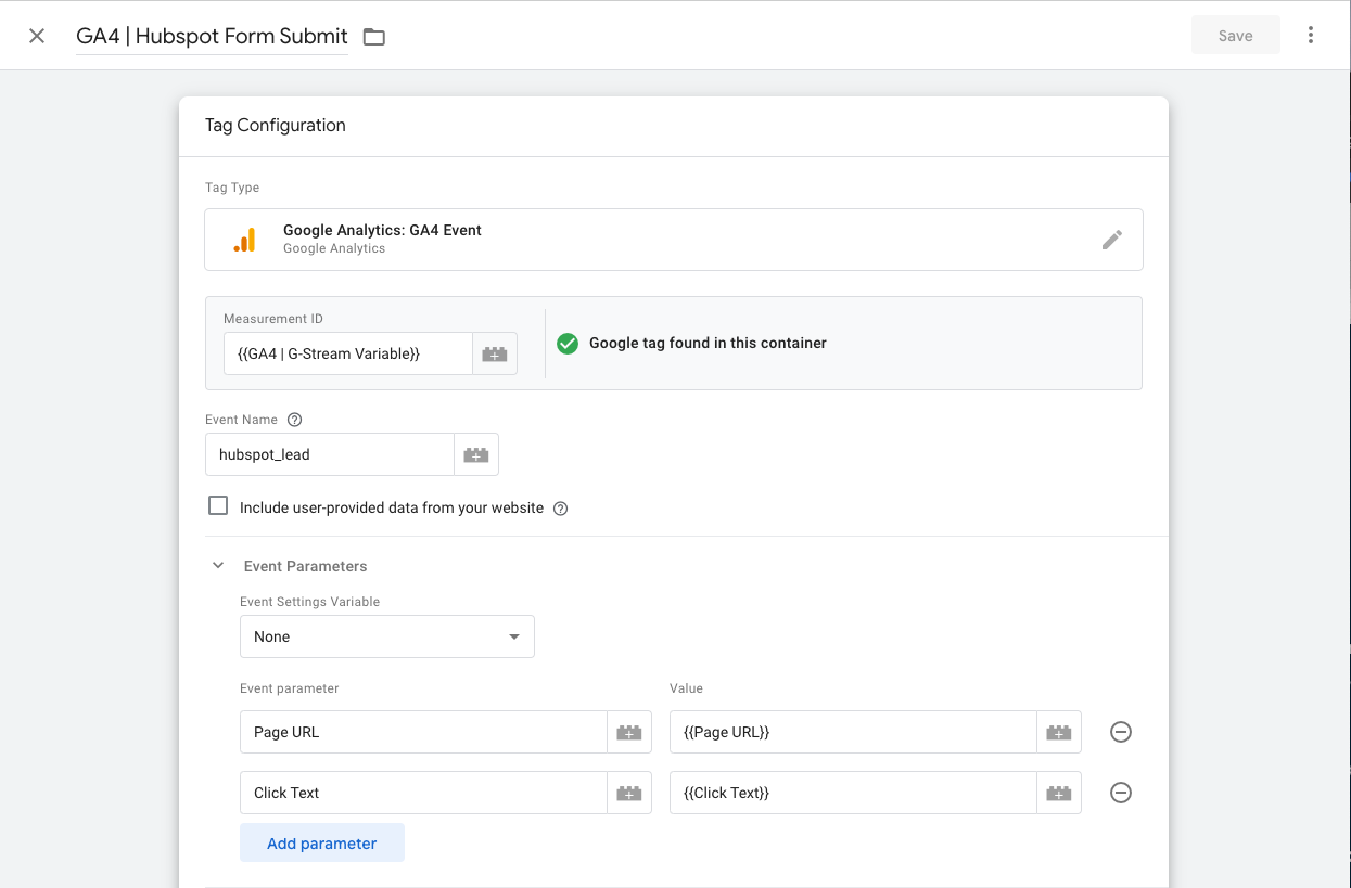 Create a hubspot form event in Google Tag Manager that can be measured in google analytics and google ads